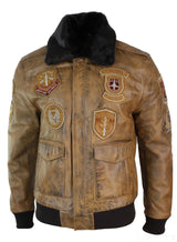 Ανδρικό Μπουφάν Aviator Flying Pilot Bomber Vintage Tan Αφαιρούμενο Μαύρο Γούνινο Γιακά-Καφέ