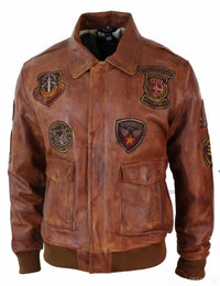 Ανδρικό μπουφάν Aviator Flying Pilot Bomber Vintage Tan με αφαιρούμενο μαύρο γούνινο γιακά - Ξύλο Νεβάδα