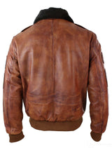 Ανδρικό μπουφάν Aviator Flying Pilot Bomber Vintage Tan με αφαιρούμενο μαύρο γούνινο γιακά - Ξύλο Νεβάδα