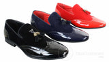 Patron 239-10 Ανδρικά Παπούτσια Οδήγησης με Φούντες από Λαμπερό Μαύρο Λουστρίνι PU Σουέτ
