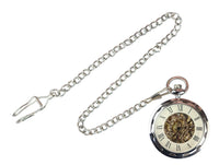 Αυτόματο μηχανικό vintage ασημένιο ρολόι τσέπης