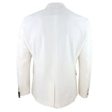 Rosa - Ανδρικό Μπουφάν Σμόκιν με 1 Κουμπί, Απαλό Βελούδο και Κρεμ - Σε Ιβουάρ Χρώμα