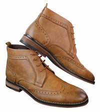 Ανδρικές μπότες slip-on με κορδόνια, καφέ, στρατιωτικές, μπλούζες, κομψές, casual, δερμάτινες, με επένδυση