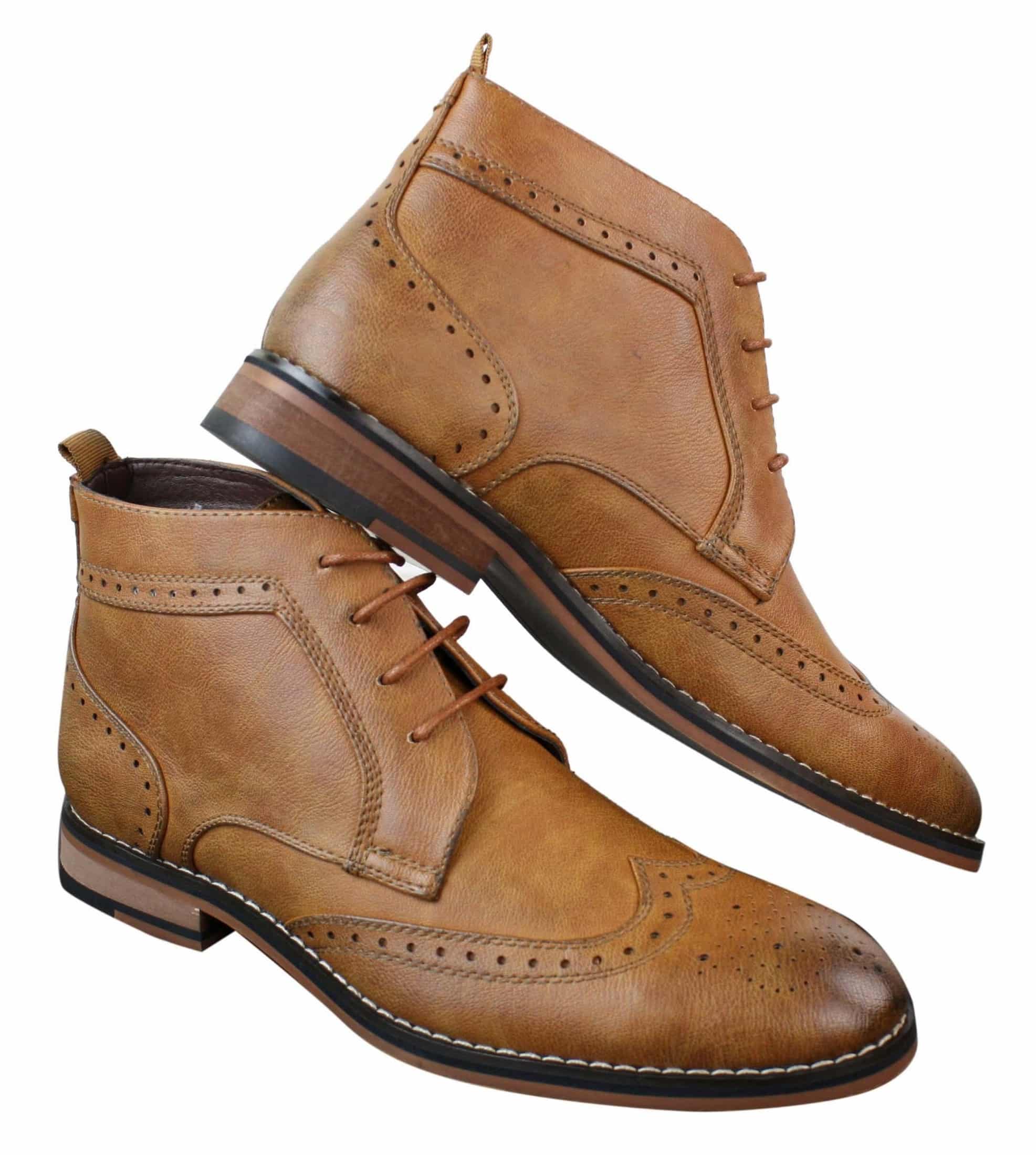 Ανδρικές μπότες slip-on με κορδόνια, καφέ, στρατιωτικές, μπλούζες, κομψές, casual, δερμάτινες, με επένδυση