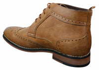 Ανδρικές μπότες slip-on με κορδόνια, καφέ, στρατιωτικές, μπλούζες, κομψές, casual, δερμάτινες, με επένδυση