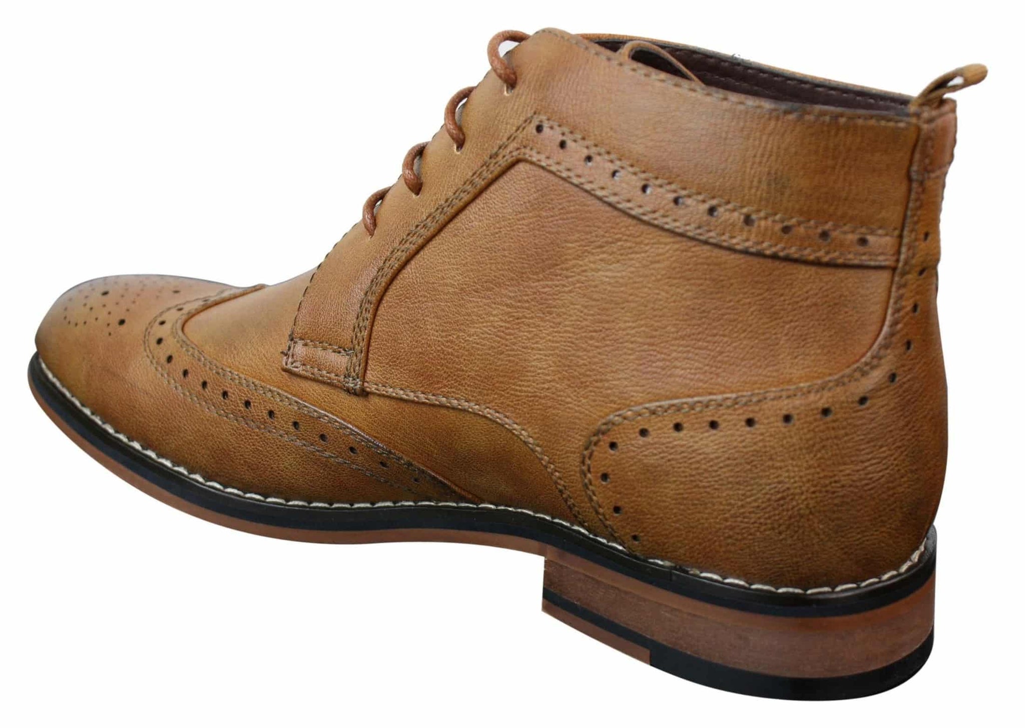 Ανδρικές μπότες slip-on με κορδόνια, καφέ, στρατιωτικές, μπλούζες, κομψές, casual, δερμάτινες, με επένδυση