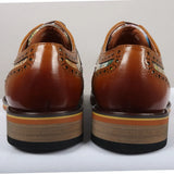Scott - Ανδρικά Καφέ Δερμάτινα Παπούτσια Brogue με Εμβληματικό Στάμπα