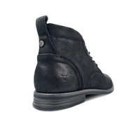 Sebastian - Ανδρικές Μαύρες Δερμάτινες Μπότες Desert με Κορδόνια