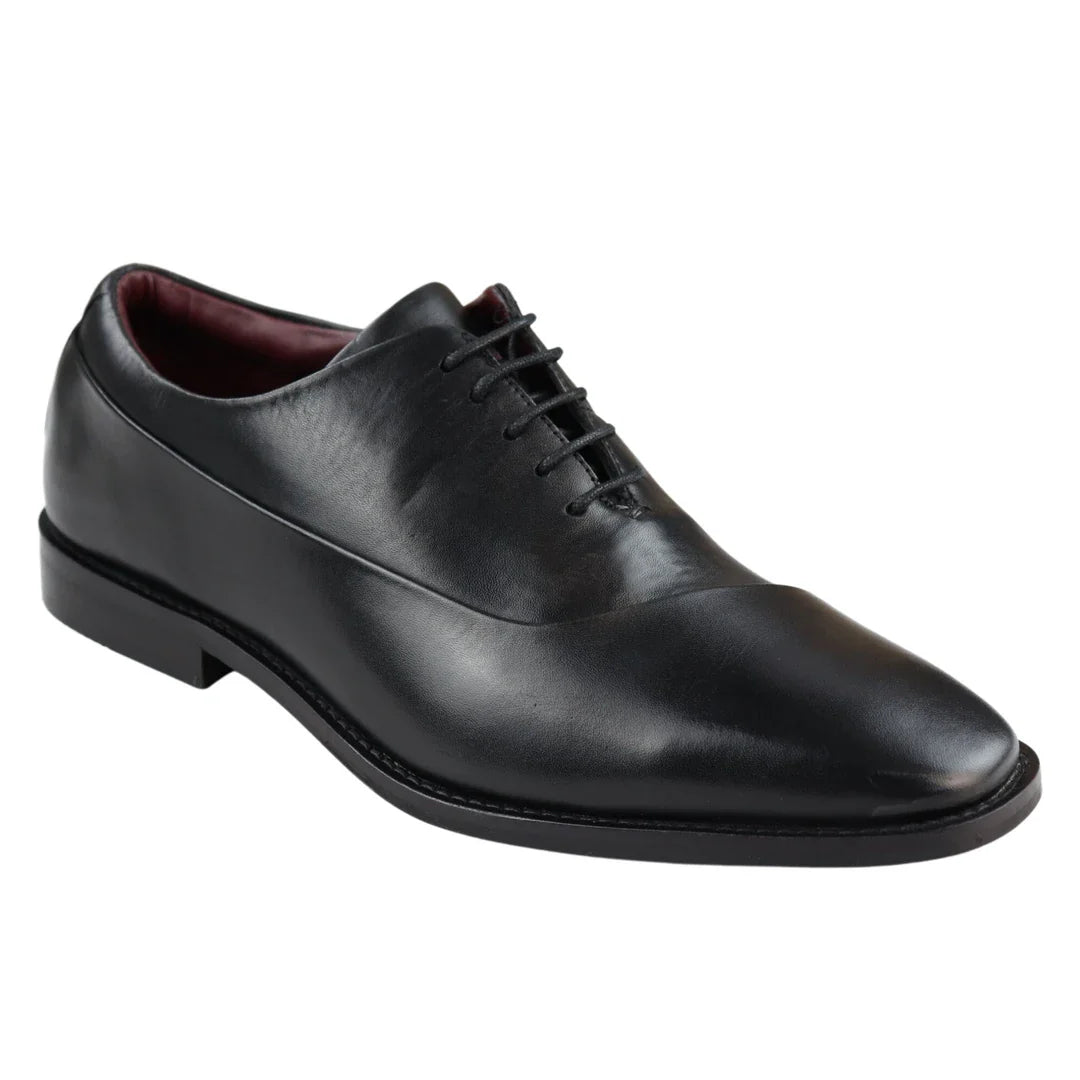Ανδρικά Παπούτσια Derby με Δερμάτινα Κορδόνια Smart Formal Classic Μαύρο