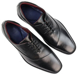Ανδρικά Παπούτσια Derby με Δερμάτινα Κορδόνια Smart Formal Classic Μαύρο