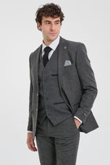 Ανδρικό γκρι μάλλινο κοστούμι Peaky Blinders της δεκαετίας του 1920