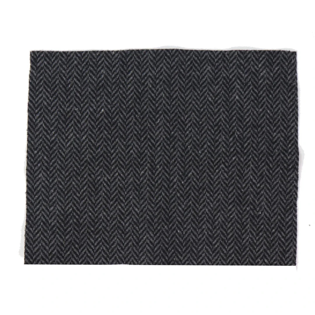 Σετ μαντηλιών ανδρικού χεριού από τουίντ σε ανθρακί χρώμα, κλασικό βρετανικό μάλλινο ψαροκόκαλο