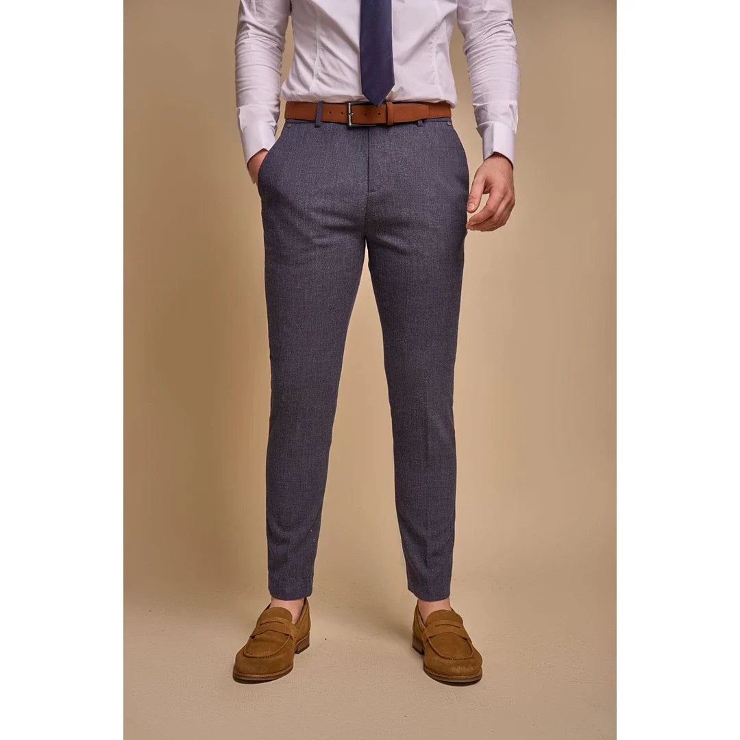 Tokyo - Ανδρικό Μπλε Σκούρο Κοστούμι 2 Τεμαχίων με Σταυρωτό Στήθος