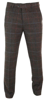 Cavani Tommy - Ανδρικό Κλασικό Vintage Παντελόνι με Καρό Tweed και Ψαροκόκκαλο