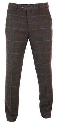 Cavani Tommy - Ανδρικό Κλασικό Vintage Παντελόνι με Καρό Tweed και Ψαροκόκκαλο