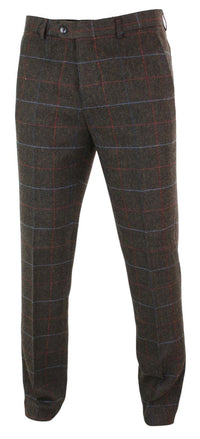 Cavani Tommy - Ανδρικό Κλασικό Vintage Παντελόνι με Καρό Tweed και Ψαροκόκκαλο