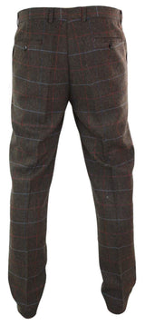 Cavani Tommy - Ανδρικό Κλασικό Vintage Παντελόνι με Καρό Tweed και Ψαροκόκκαλο