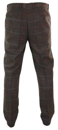 Cavani Tommy - Ανδρικό Κλασικό Vintage Παντελόνι με Καρό Tweed και Ψαροκόκκαλο
