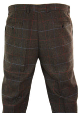 Cavani Tommy - Ανδρικό Κλασικό Vintage Παντελόνι με Καρό Tweed και Ψαροκόκκαλο
