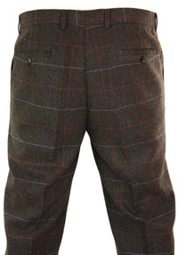 Cavani Tommy - Ανδρικό Κλασικό Vintage Παντελόνι με Καρό Tweed και Ψαροκόκκαλο
