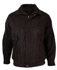 Ανδρικό κλασικό μπουφάν Bomber μαύρο Nubuck πλυμένο καφέ από γνήσιο δέρμα - καφέ