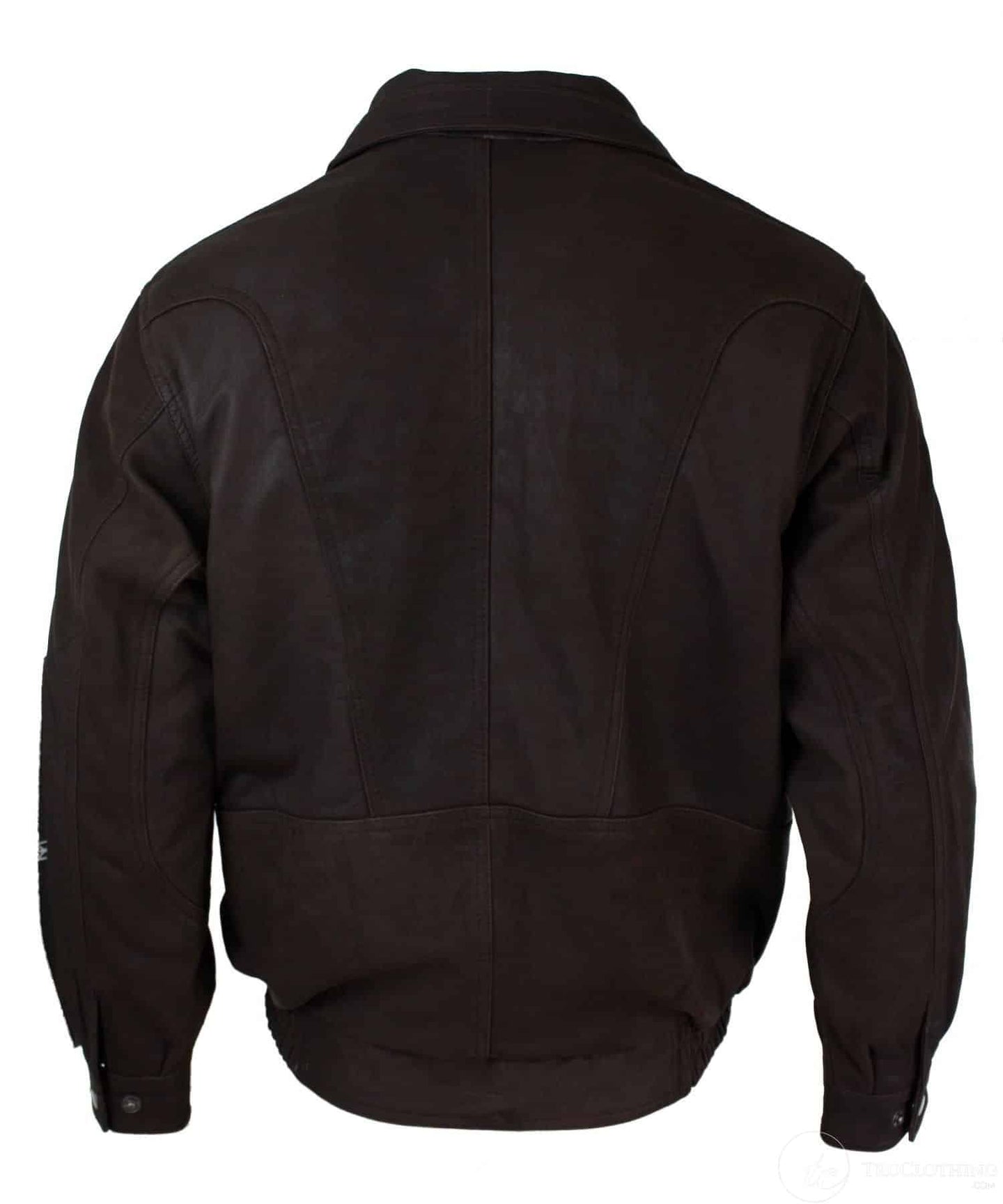 Ανδρικό κλασικό μπουφάν Bomber μαύρο Nubuck πλυμένο καφέ από γνήσιο δέρμα - καφέ
