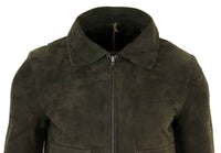 Ανδρικό μπουφάν Varsity Bomber από γνήσιο σουέτ με αφαιρούμενο γιακά - Λαδί