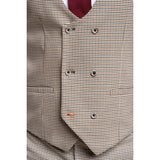 Elwood - Ανδρικό Μπεζ Καρό Γιλέκο Houndstooth
