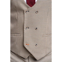 Elwood - Ανδρικό Μπεζ Καρό Γιλέκο Houndstooth