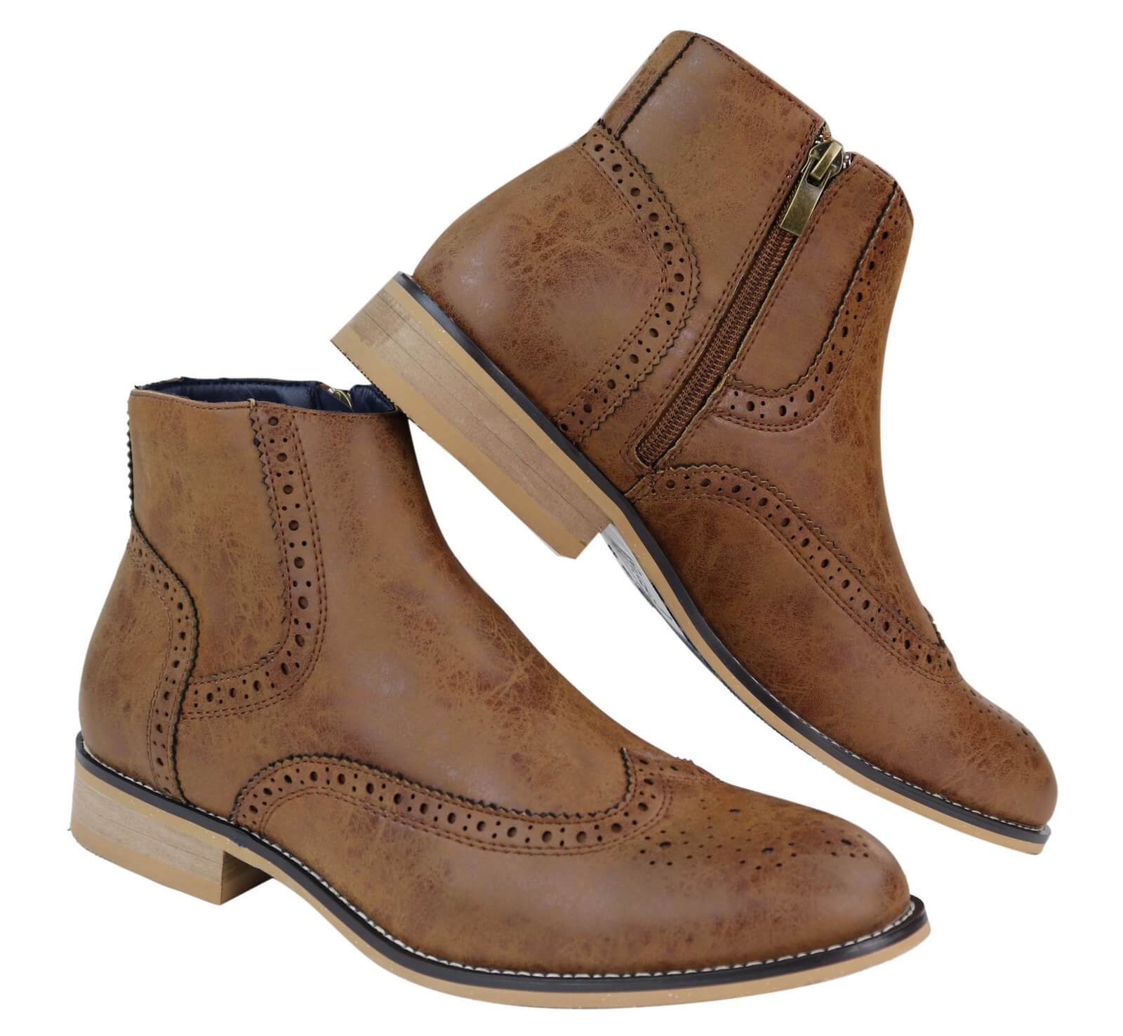 Ανδρικές Μπότες Peaky Blinders Brogue με Φερμουάρ