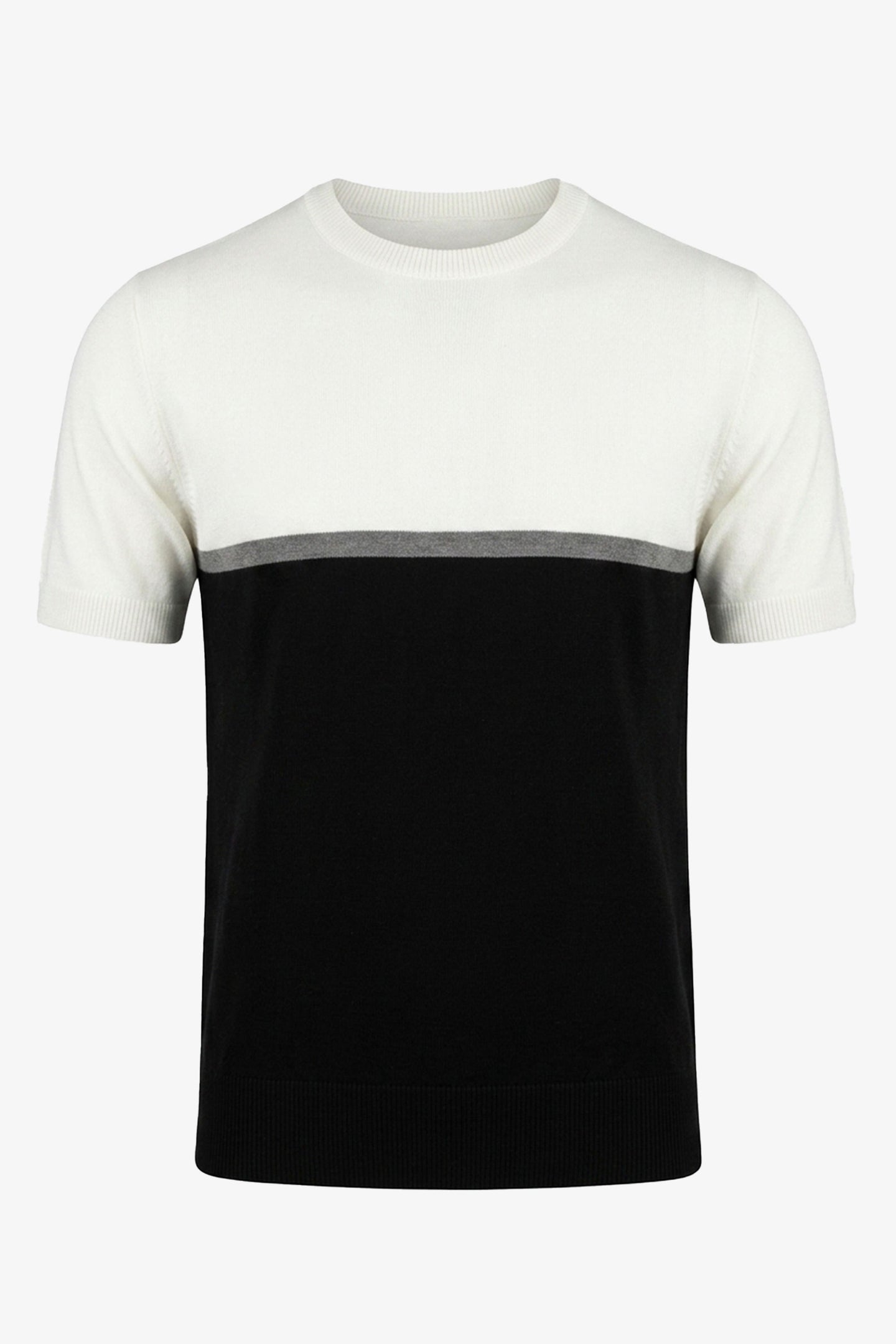 Πλεκτό T-Shirt με Λευκό και Μαύρο Χρώμα για Άνδρες