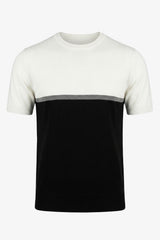 Πλεκτό T-Shirt με Λευκό και Μαύρο Χρώμα για Άνδρες