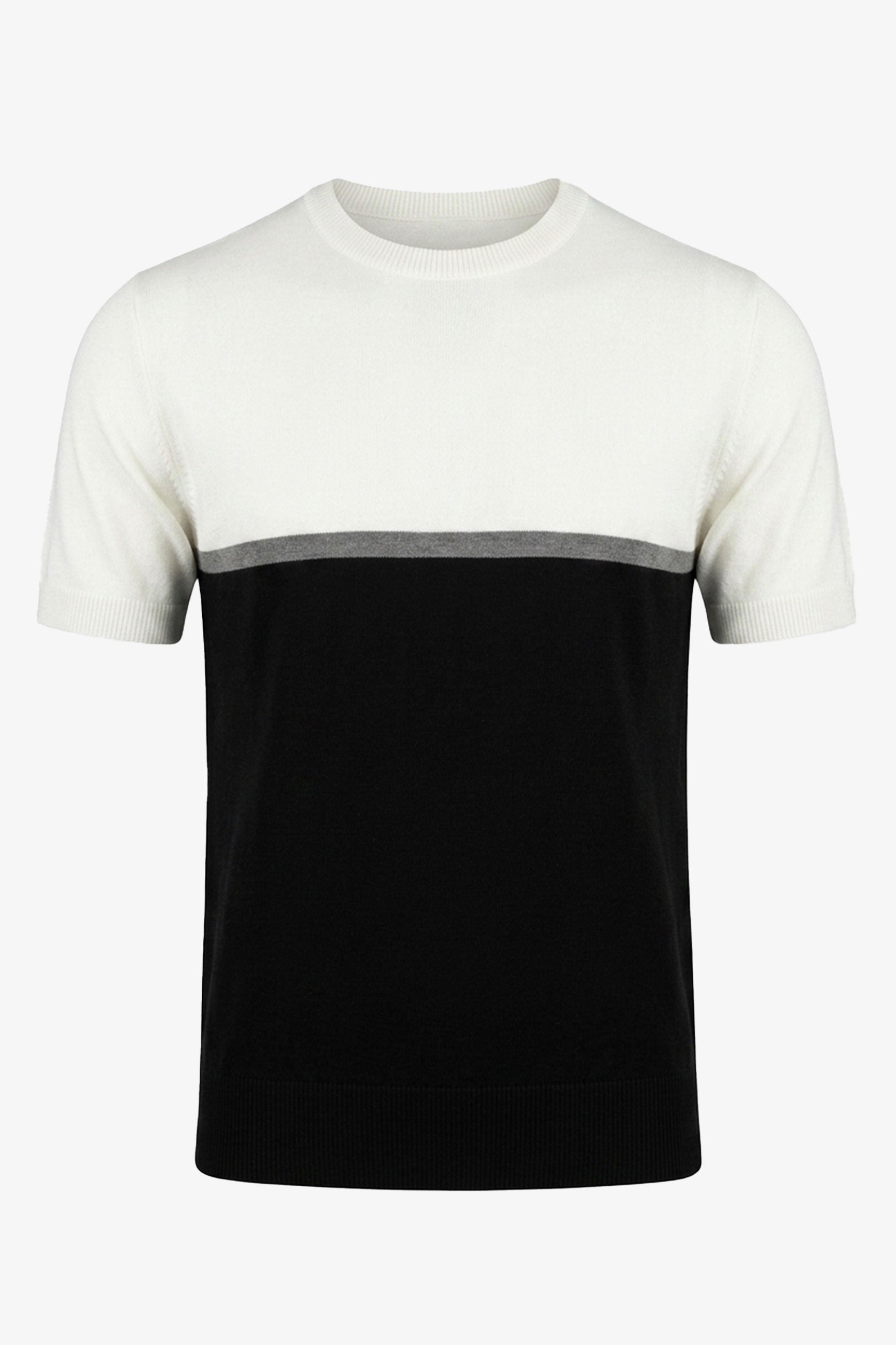 Πλεκτό T-Shirt με Λευκό και Μαύρο Χρώμα για Άνδρες