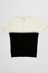 Πλεκτό T-Shirt με Λευκό και Μαύρο Χρώμα για Άνδρες