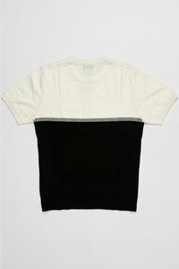 Πλεκτό T-Shirt με Λευκό και Μαύρο Χρώμα για Άνδρες