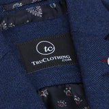 Γυναικείο γιλέκο ψαροκόκαλο από τουίντ, μπλε, vintage, κλασικό Gatsby Blinders, δεκαετίας του 1920