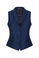 Γυναικείο γιλέκο ψαροκόκαλο από τουίντ, μπλε, vintage, κλασικό Gatsby Blinders, δεκαετίας του 1920