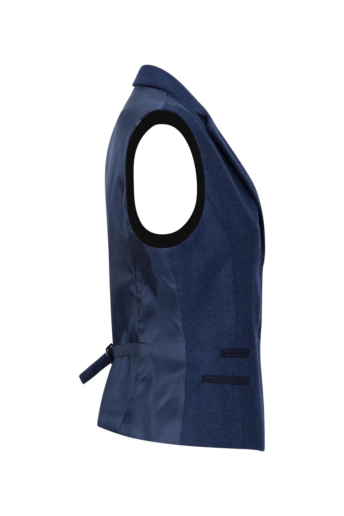 Γυναικείο γιλέκο ψαροκόκαλο από τουίντ, μπλε, vintage, κλασικό Gatsby Blinders, δεκαετίας του 1920