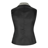 wsn03 - Γυναικείο Γιλέκο από Γκρι τουίντ με Μπλέιζερ και Στυλ Elow Patch Peaky 1920s