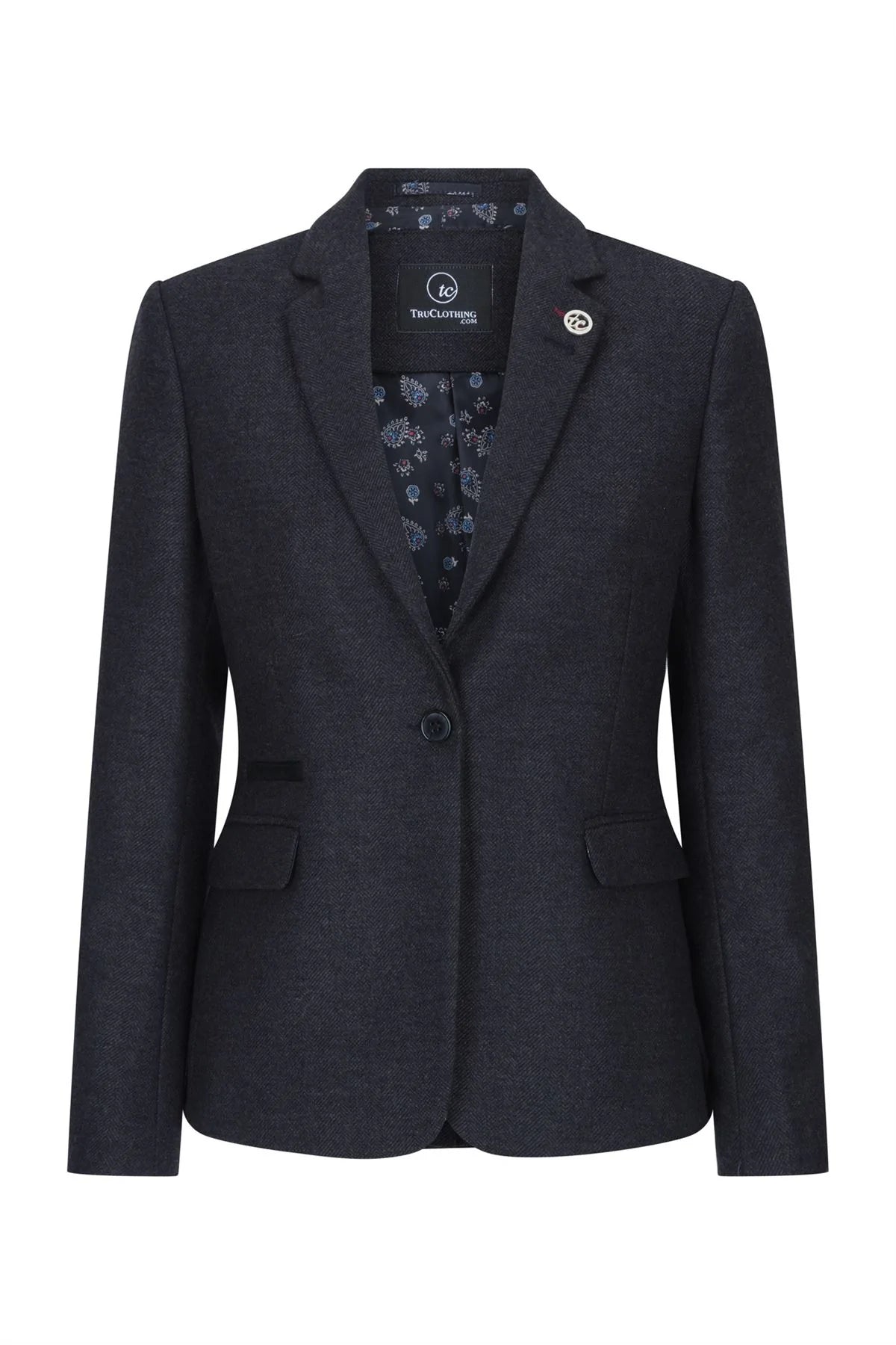 Γυναικείο Μαύρο μπουφάν Tweed Ψαροκόκκαλο Μαλλί Κλασικό Έξυπνο Καθημερινό Βίντατζ Δεκαετία του 1920