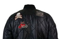 Ανδρικό Δερμάτινο Καπιτονέ Μπουφάν Varsity Baseball Bomber Letterman Badge